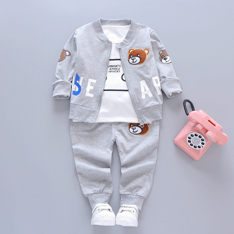 Stylish and Comfortable Three-Piece Suit for Kids - Perfect for Autumn