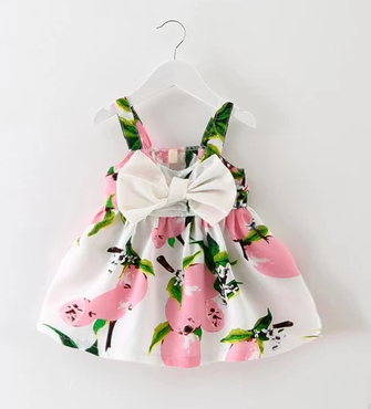 Adorable Red Chiffon Strap Dress for Baby Girls