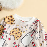 Baby Printed Cuffs Rib Long Sleeve Triangle Romper - Babbez