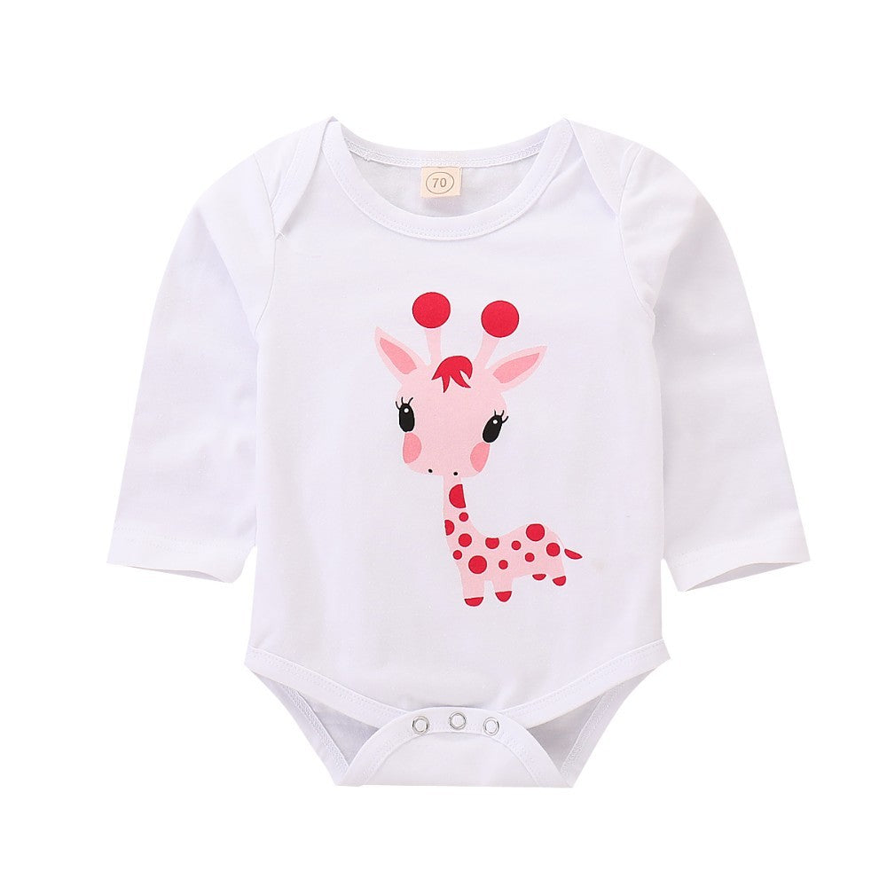 Cute Giraffe Polka Dot Printed Long Sleeve Children's Suit