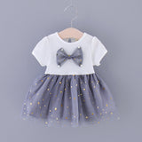 Summer Chic: Girl's Bow Net Dress for an Adorable Look
