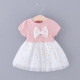 Summer Chic: Girl's Bow Net Dress for an Adorable Look