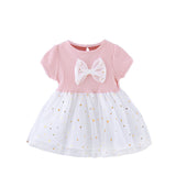 Summer Chic: Girl's Bow Net Dress for an Adorable Look