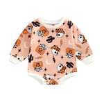 Baby Halloween Pumpkin Print Romper - Babbez