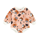 Baby Halloween Pumpkin Print Romper - Babbez