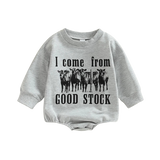 Cute Infant Toddler Letter Animal Print Long Sleeve Romper