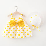 Korean Style Infant Tank Top Skirt with Polka Dot Bow - A Perfect Addi