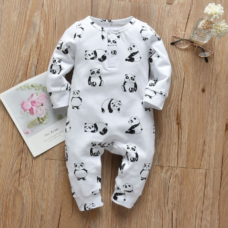 Romper Long Sleeve Print Jumpsuit Clothes Pajamas - Babbez