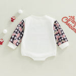 Children's Clothing Round Neck Print Long Sleeves Triangle Romper - Babbez
