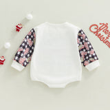 Children's Clothing Round Neck Print Long Sleeves Triangle Romper - Babbez