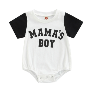 Trendy Baby Boys Summer Romper with Letter Print