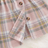 Trendy Plaid Ruffled Long Sleeved Girls Autumn Dress