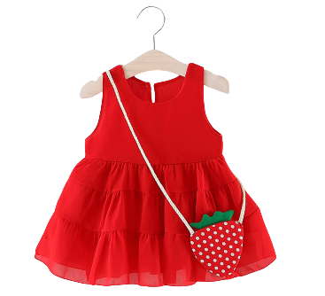 Red Chiffon Baby Dress with Delicate Straps