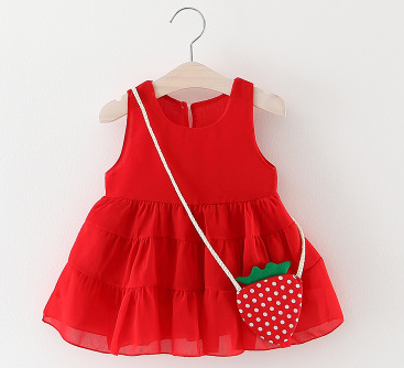 Red Chiffon Baby Dress with Delicate Straps