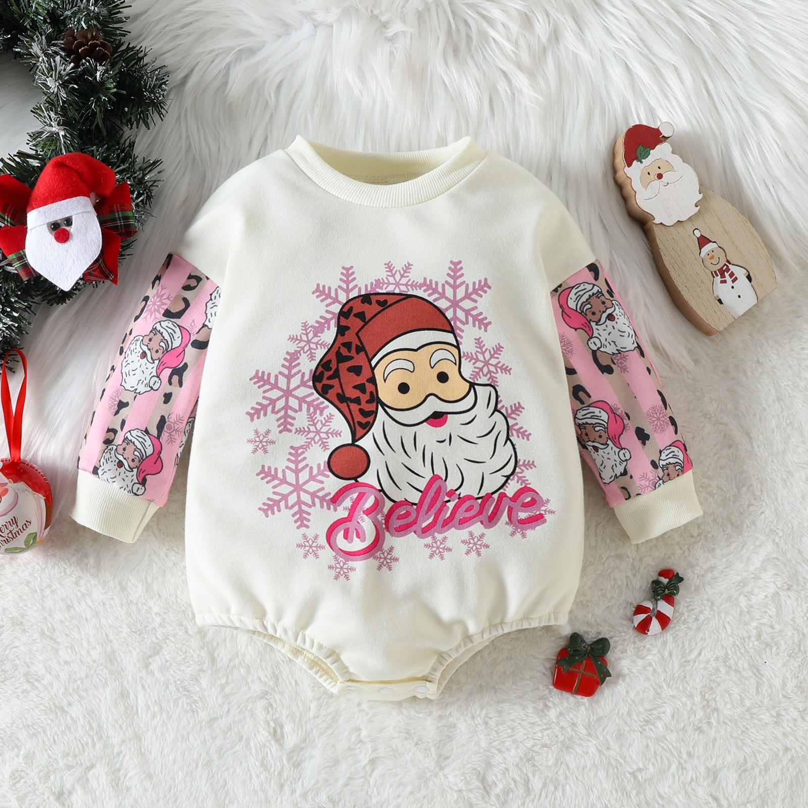 Baby One-piece Long Sleeve Triangle Wrap Shirt Printing - Babbez