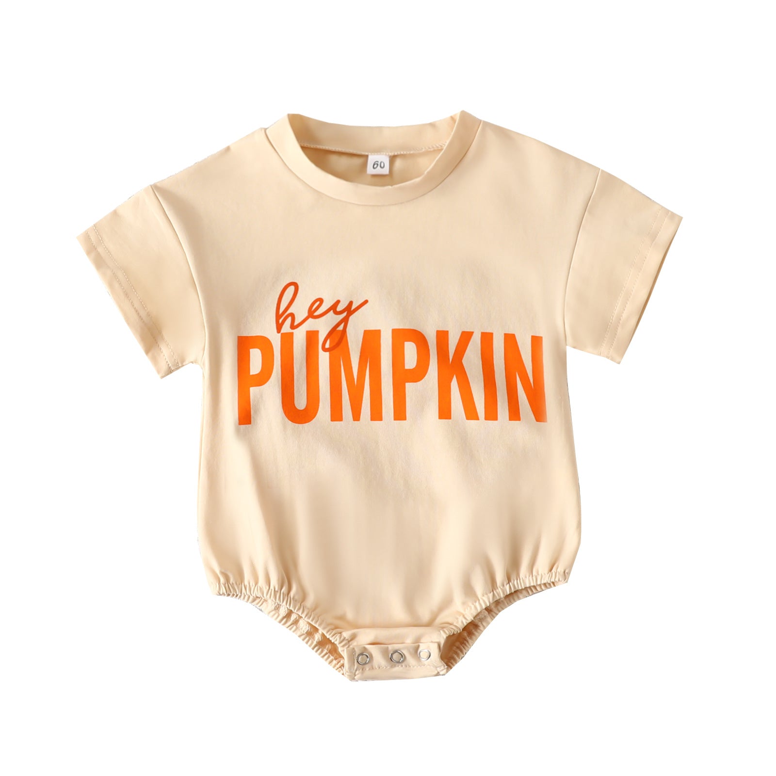 Spooky Style: Halloween Loose Letter Print Romper for Babies