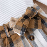Ear Pit Strip Long-sleeved Plaid Skirt Suit - Babbez