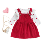 Adorable Baby Girl Valentine's Day Heart Print Suit