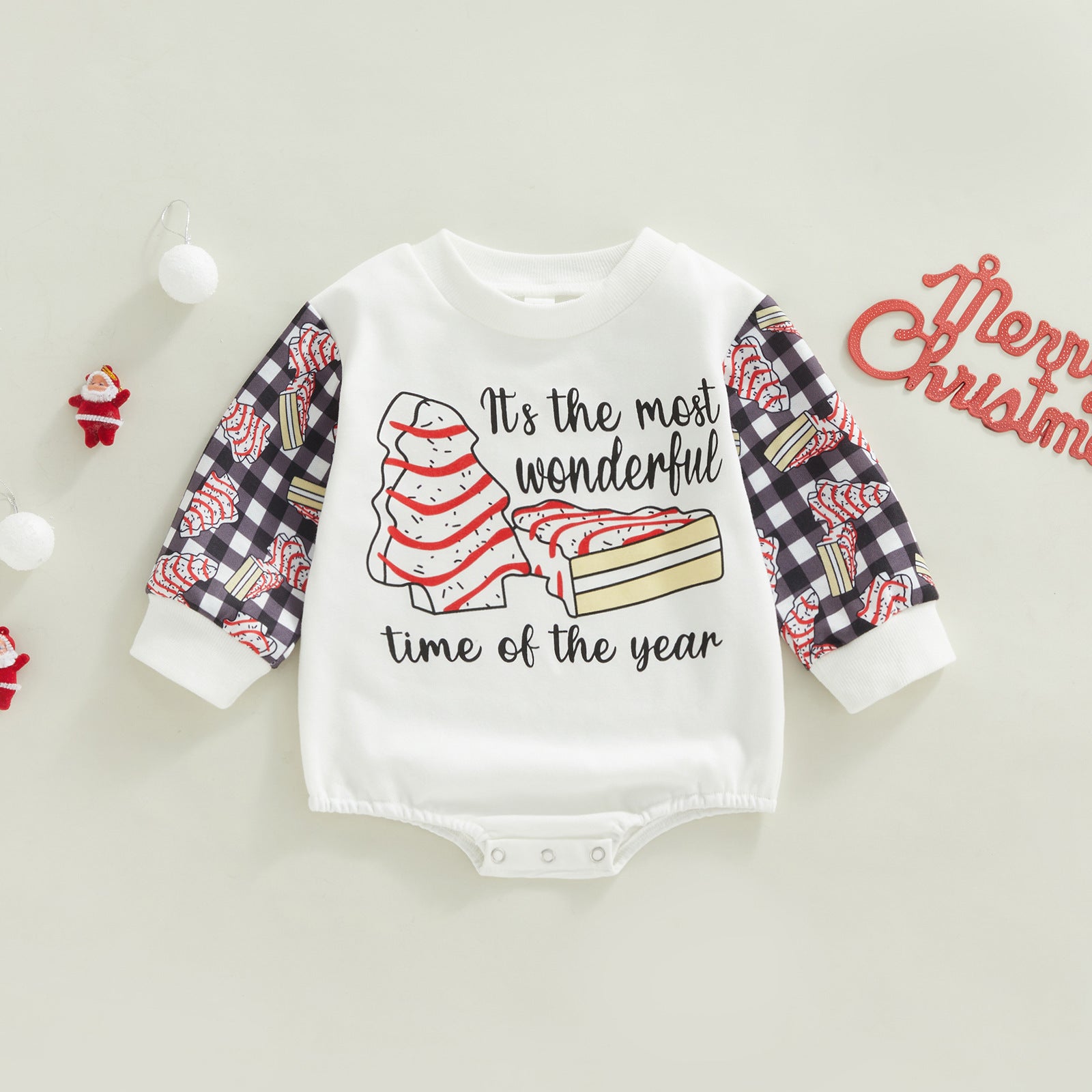 Children's Clothing Round Neck Print Long Sleeves Triangle Romper - Babbez