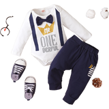 Crown Long-sleeved Romper Two-piece Set for Your Little One