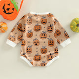 Baby Halloween Pumpkin Print Romper - Babbez