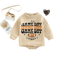 Baby Unisex Game Day Vibes Football Long Sleeve Bubble Bodysuit - Babbez