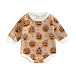 Baby Halloween Pumpkin Print Romper - Babbez