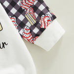 Children's Clothing Round Neck Print Long Sleeves Triangle Romper - Babbez