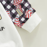 Children's Clothing Round Neck Print Long Sleeves Triangle Romper - Babbez