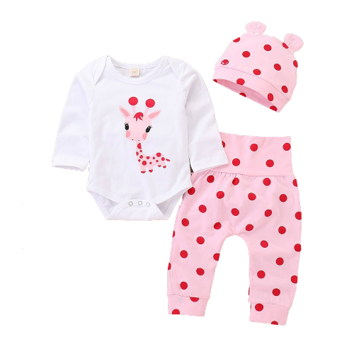 Cute Giraffe Polka Dot Printed Long Sleeve Children's Suit