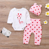Cute Giraffe Polka Dot Printed Long Sleeve Children's Suit