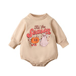 Halloween Pumpkin Alphabet Cartoon Romper Long Sleeve - Babbez