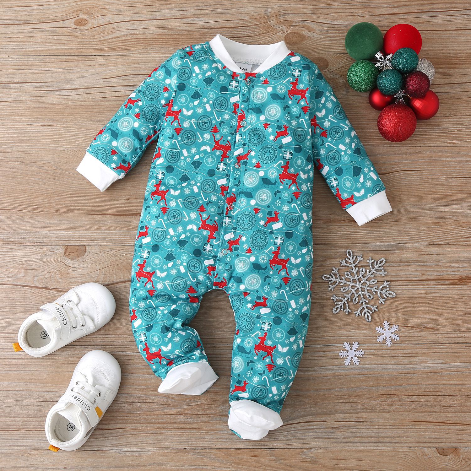 Warm and Cozy Cotton Baby Romper with Plaid Design