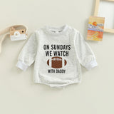 Adorable Baby Boys' Sweatshirt Romper with Cattle Letter Print for Fal