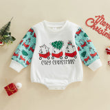 Children's Clothing Round Neck Print Long Sleeves Triangle Romper - Babbez