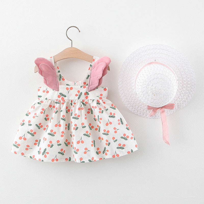 Sleeveless Little Cherry Girls Vest Dress