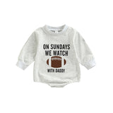Adorable Baby Boys' Sweatshirt Romper with Cattle Letter Print for Fal