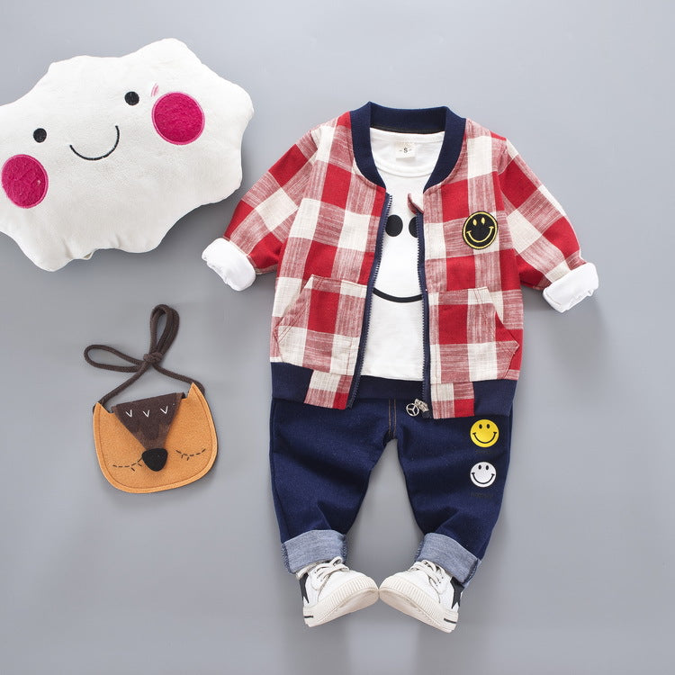 Stylish and Comfortable Three-Piece Suit for Kids - Perfect for Autumn