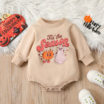 Halloween Pumpkin Alphabet Cartoon Romper Long Sleeve - Babbez