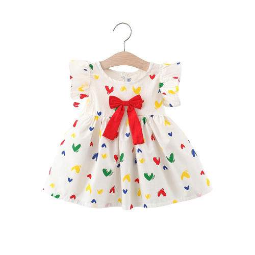 Western Style Girls' Summer Dress with Floral Print