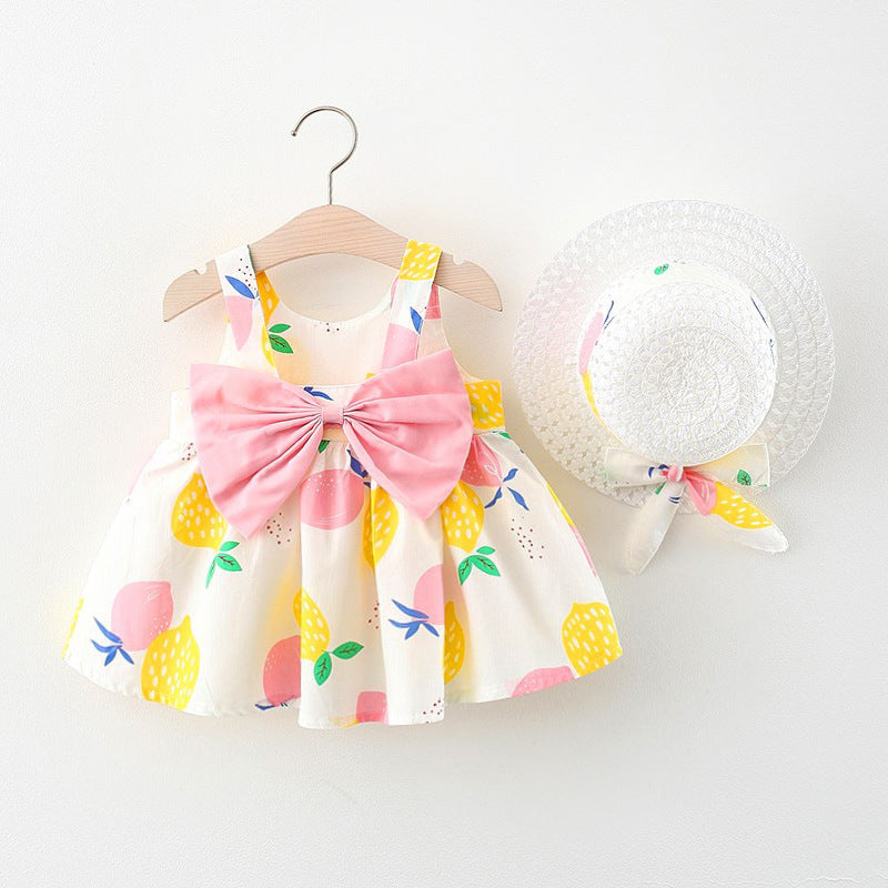 Adorable Fruit Print Baby Sling Dress - Perfect for Your Little Princess