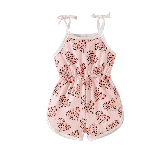 Adorable Valentine's Day Girls Jumpers for Kids - Heart Print Bandage Overalls