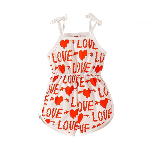 Sweetheart Valentine's Day Jumpsuit for Toddler Girls