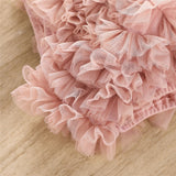 Adorable First Birthday Girls Clothes Set for the Little Princess - Lace Sleeve Bodysuit+Shorts