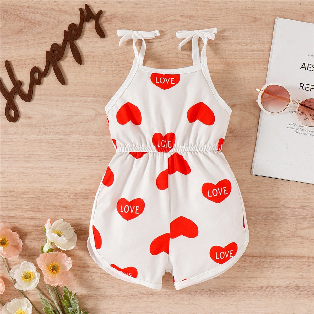 Sweetheart Valentine's Day Jumpsuit for Toddler Girls