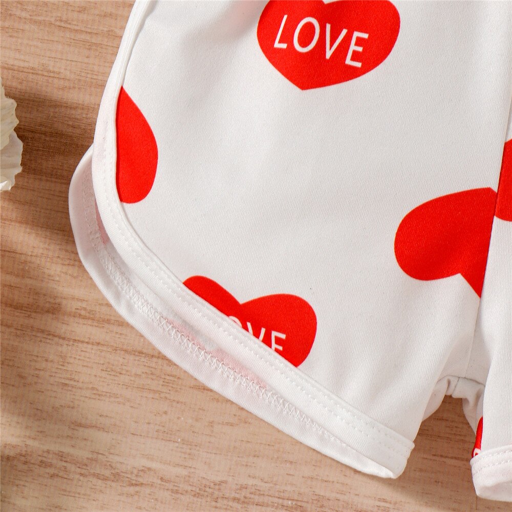 Valentine's Day Girls Jumpers: Heart Print Overalls for Kids