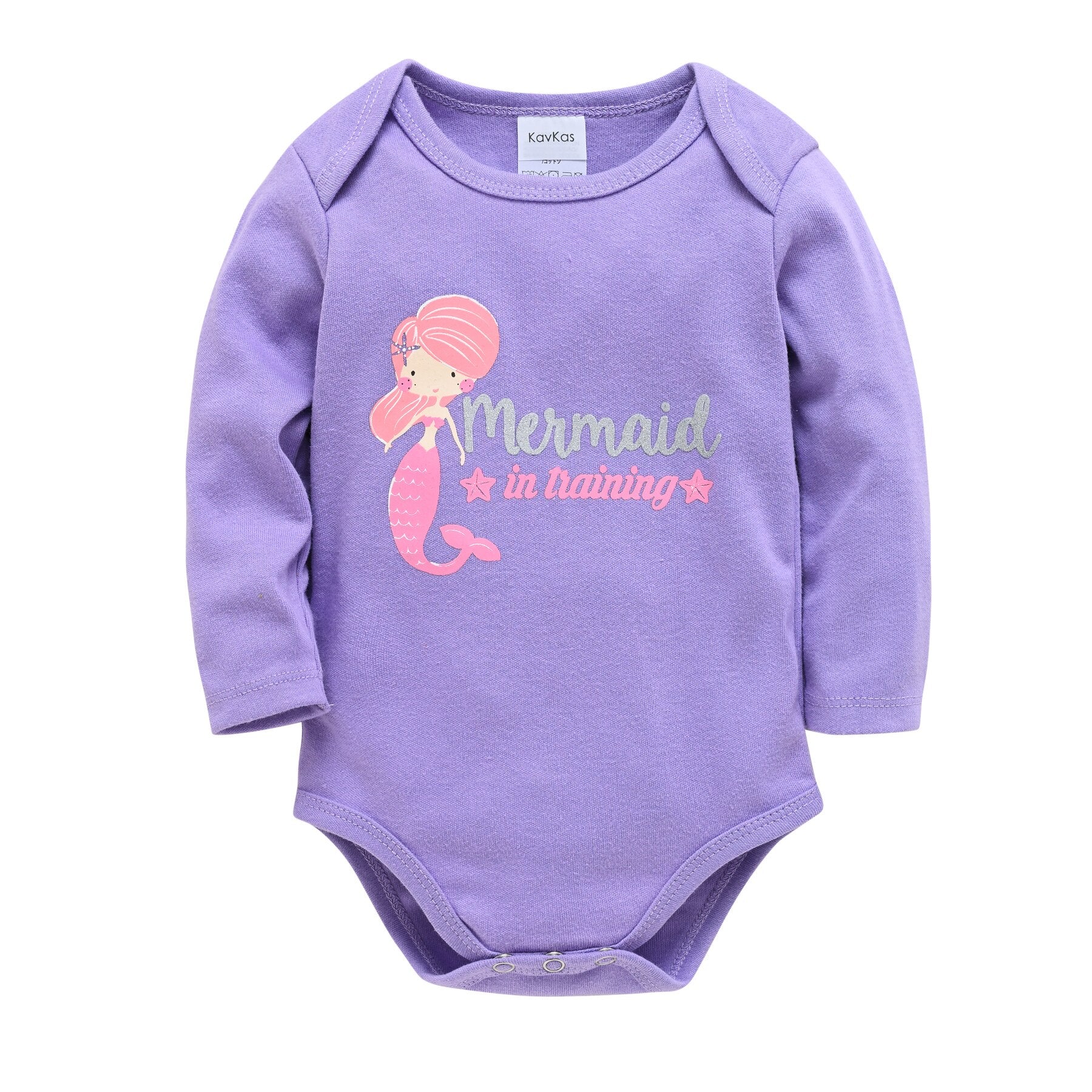 Adorable Mermaid Print Romper for Baby Girls