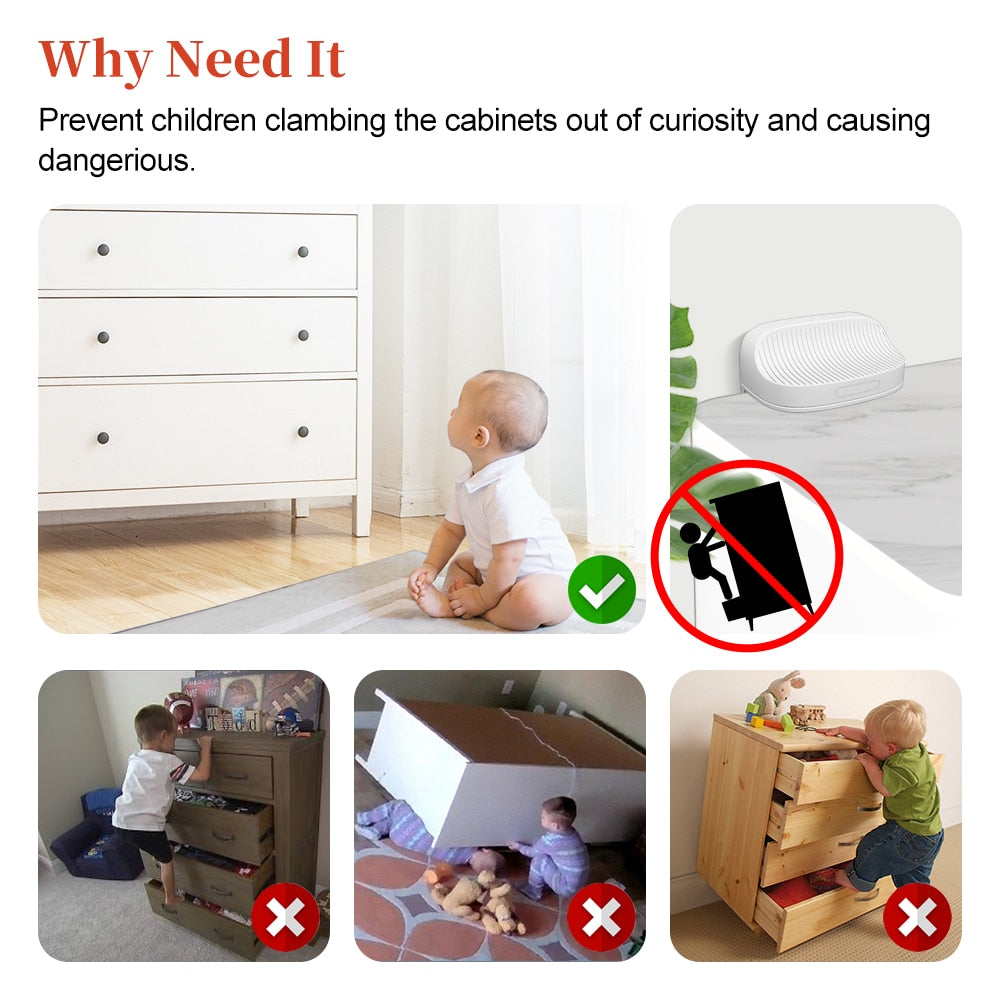Baby Safety Lock Anti Tip Wall Holder - Babbez