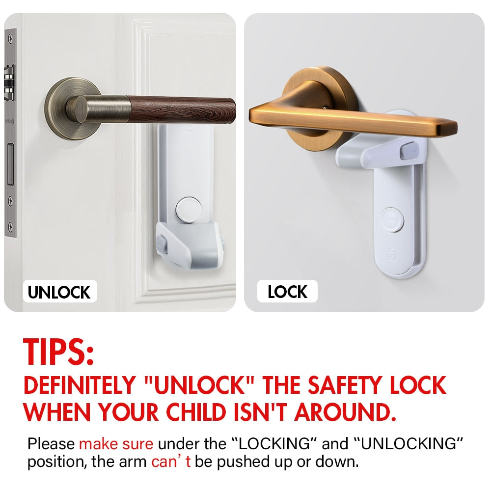 Door Lever Lock, Baby Proofing Door Handle Lock - BabbeZz