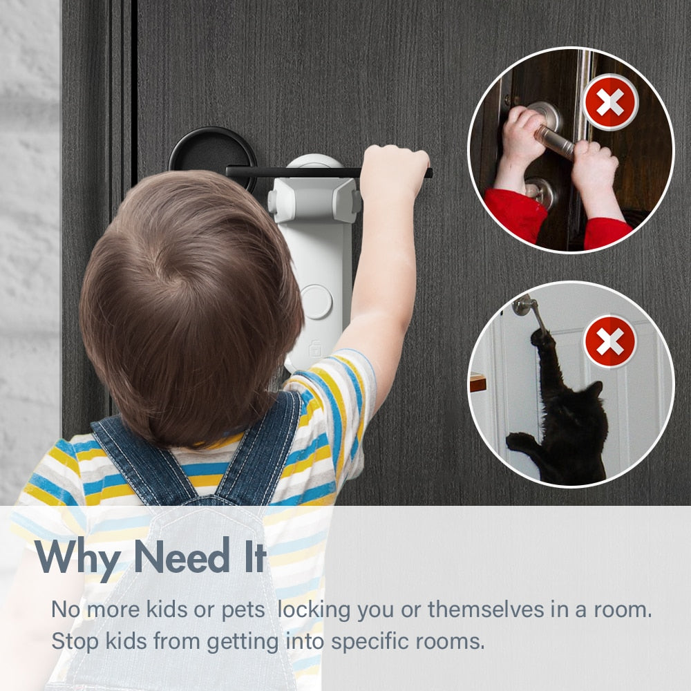 Door Lever Lock, Baby Proofing Door Handle Lock - Babbez